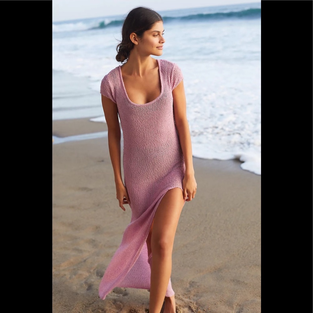 Anthropologie L Space Mina Lilac Cover-Up Maxi Dress